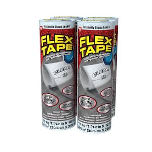 Flex Tape Clear 12 in. x 10 ft. Strong Rubberized Waterproof Tape (4-Pack)
