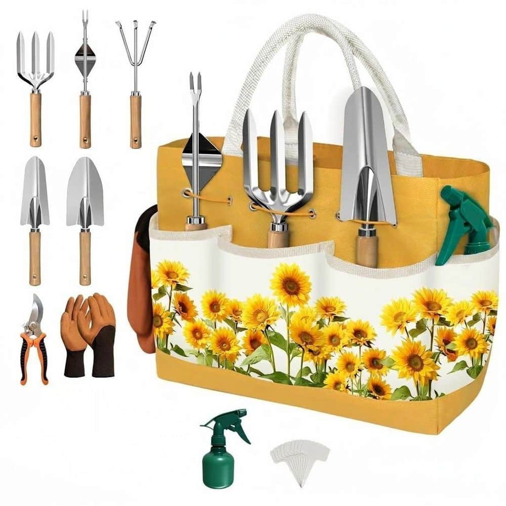 22-Piece Garden Tool Set for Women Heavy Duty Gardening Kit with Sunflower Tote Bag, Gloves, Mat, Labels price history on PriceWatchPro