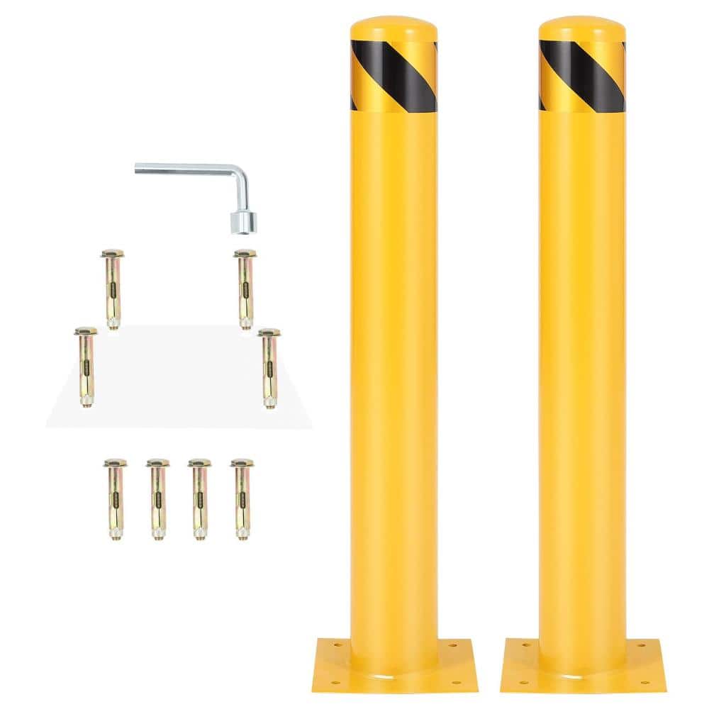 2-Pack Safety Bollard Post, 42 Inch Height Steel Safety Bollard, 4.5 Inch Diameter, Yellow with Anchor Bolts price history on PriceWatchPro