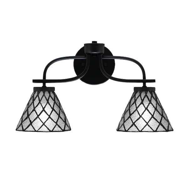 Unbranded Olympia 18.25 in. 2-Light Matte Black Vanity Light