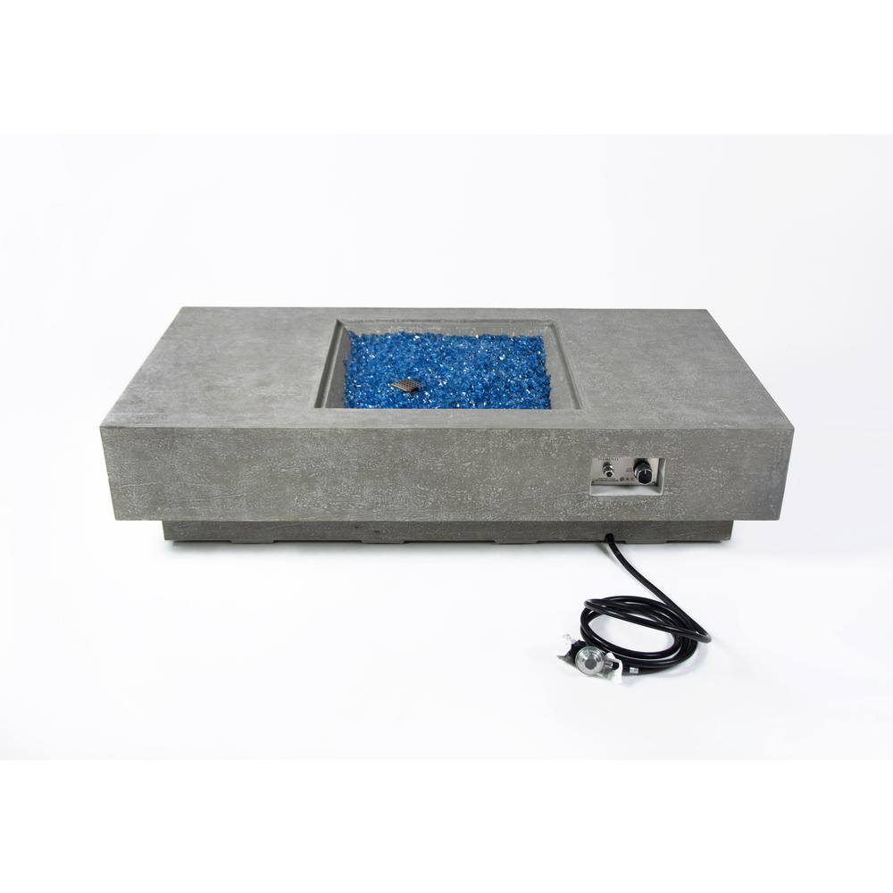 Monte Carlo 60 in. x 32 in. x 13.8 in. Rectangle Concrete Propane Fire Pit 