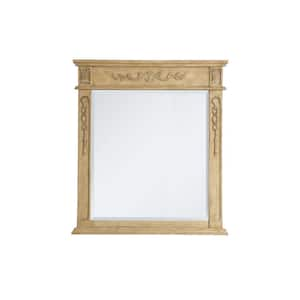 Timeless Home 32 in. W x 36 in. H x Traditional Wood Framed Rectangle Antique Beige Mirror