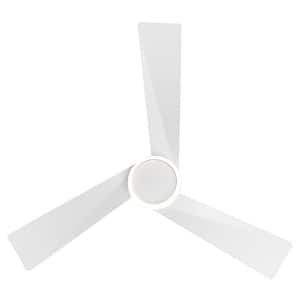 52 in. 3-ABS Blades White Indoor Ceiling Fan with LED light belt and Remote