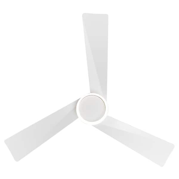 MLiAN 52 in. 3-ABS Blades White Indoor Ceiling Fan with LED light belt and Remote