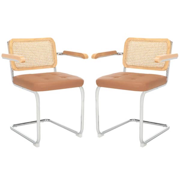 Coralia Cognac/Natural 16.54 in. Wood Dining Chair (Set of 2)
