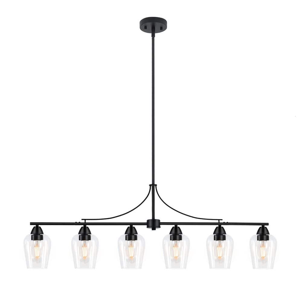 6 light Black Kitchen Island Lighting Linear Chandeliers for Dining Room Kitchen Island with no bulbs included price history on PriceWatchPro