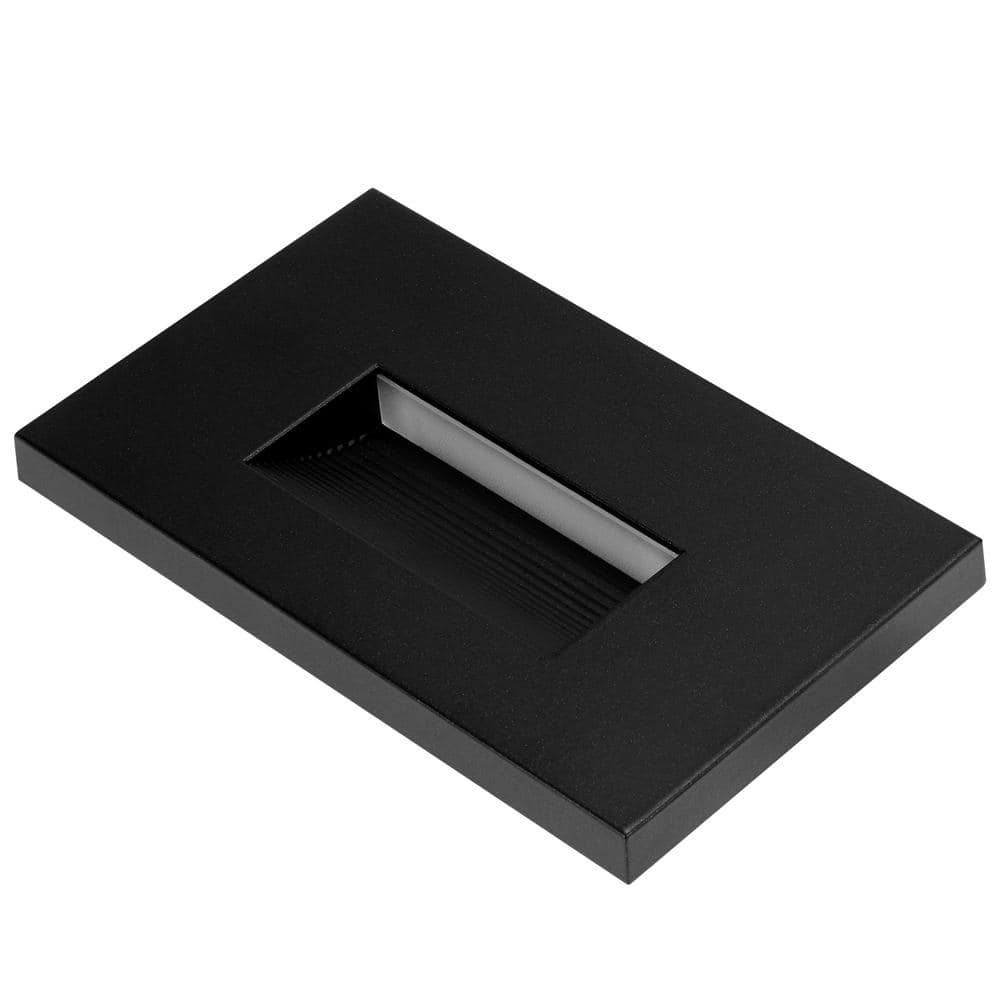 Black Aluminum LED Pathway Step Lights with Adjustable Color Temperature, 2-Pack