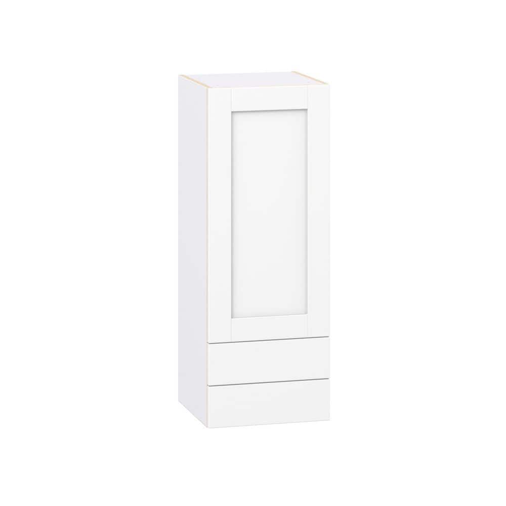 Milton 15 in. W x 14 in. D x 40 in. H Assembled Shaker Wall Kitchen Cabinet in Bright White with 2 Drawers price history on PriceWatchPro
