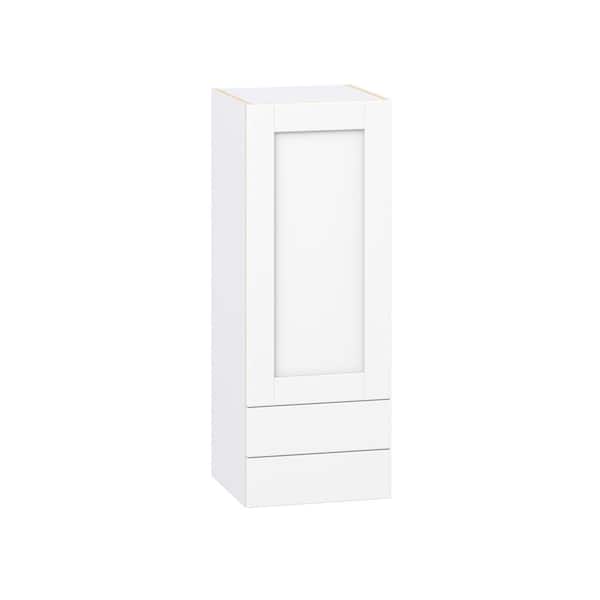 Milton 15 in. W x 14 in. D x 40 in. H Assembled Shaker Wall Kitchen Cabinet in Bright White with 2 Drawers
