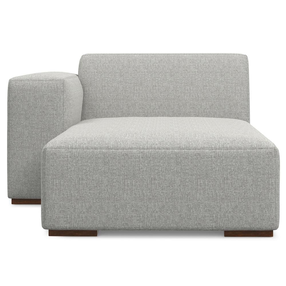 Rex 44 inch Straight Arm Tightly Woven Performance Fabric Rectangle Left Chaise Sofa Module in. Pale Grey price history on PriceWatchPro