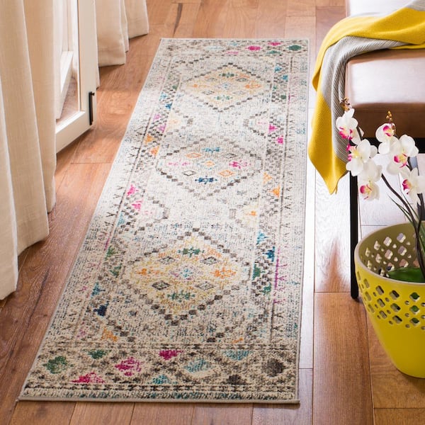 Madison Gray/Yellow 2 ft. x 16 ft. Geometric Runner Rug