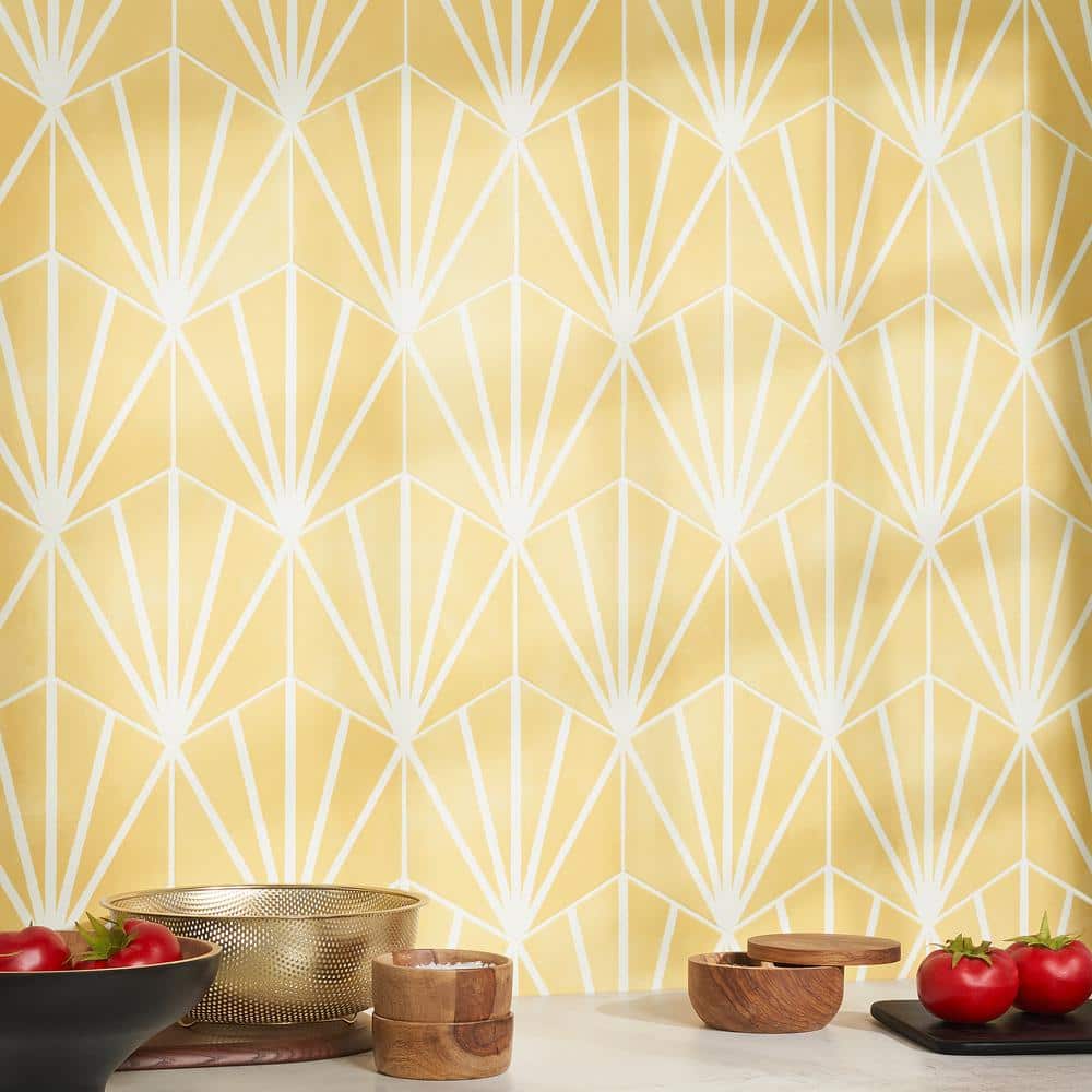 GeoHex Yellow Matte Porcelain Hexagon Floor and Wall Tile