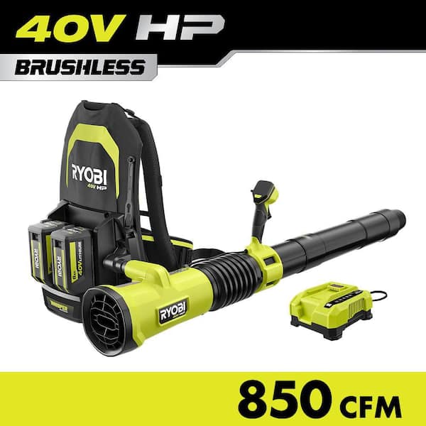 40V HP Brushless Whisper Series 180 MPH 850 CFM Cordless Battery Backpack Leaf Blower with 8.0 Ah Battery and Charger