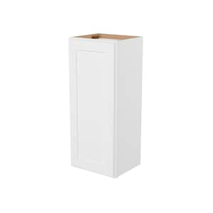 Easy-DIY 15-in W x 12-in D x 36-in H in Shaker White Ready to Assemble Wall Kitchen Cabinet 1 Door-2 Shelves