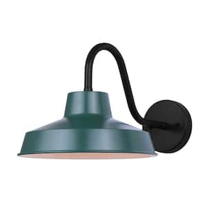 Wallace 1-Light Forest Green Outdoor Barn Light Sconce