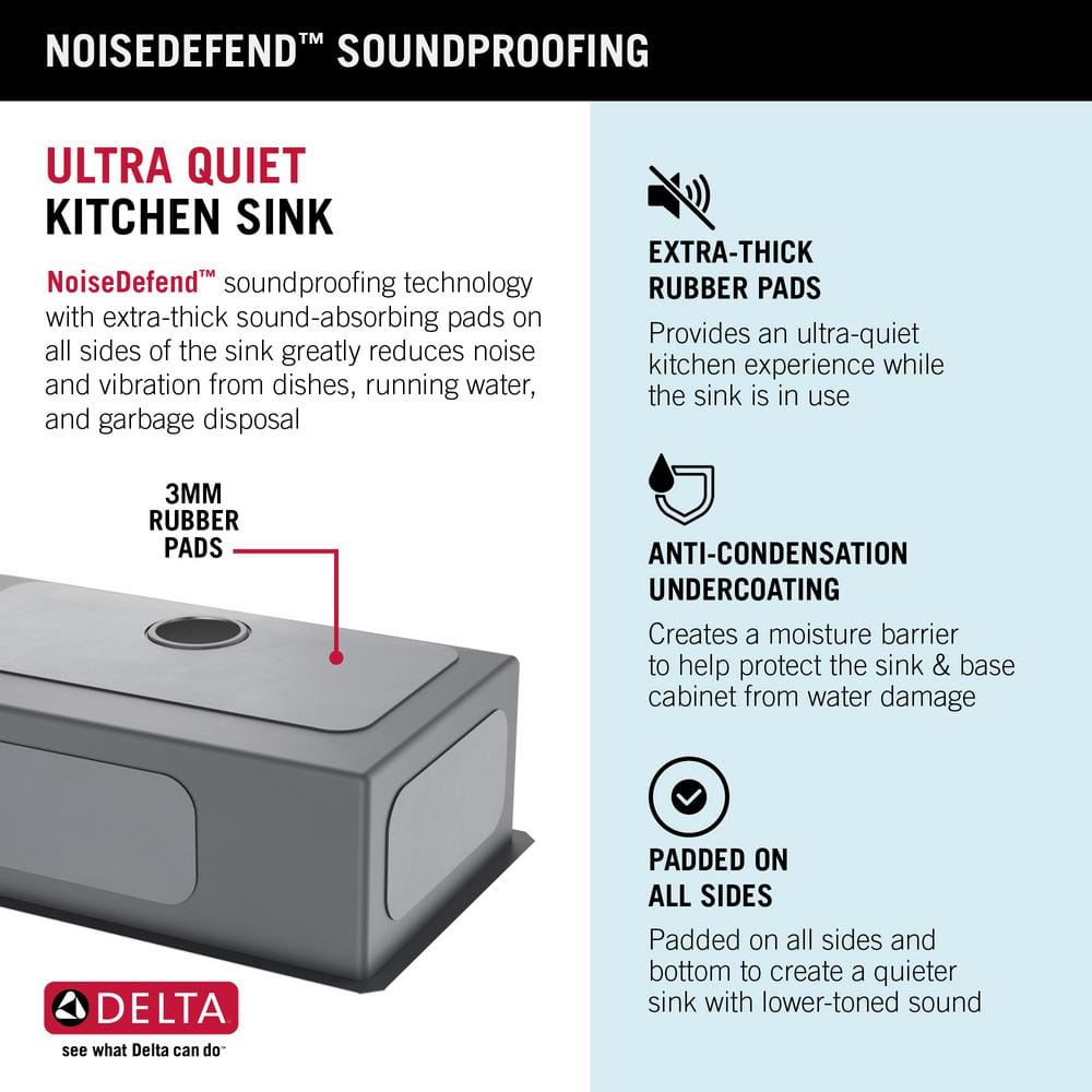 Delta 30" Stainless Steel Single Bowl Undermount Kitchen Sink