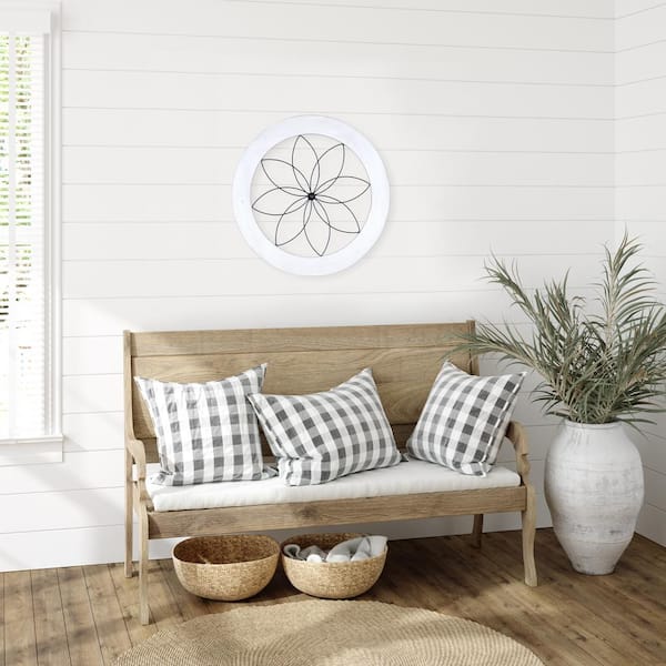 Stratton Home Decor Farmhouse 20 In Wood And Metal Wire Flower Round Medallion Wall S42523 The Depot Stratton Home Decor Farmhouse 20 In, White Round Wire Wood Wall Decor