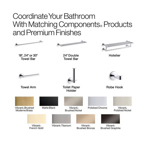 KOHLER Components Robe Hook in Polished Chrome K-78378-CP - The
