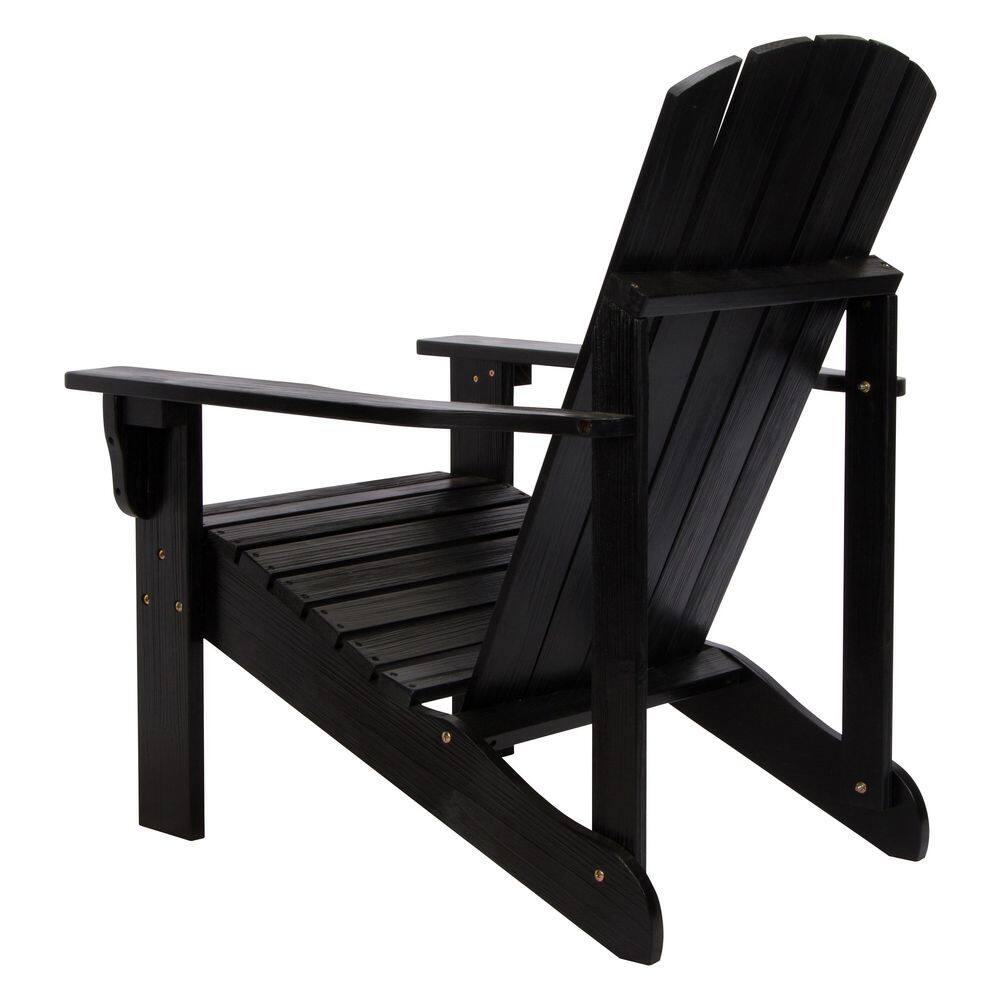Black Cedar Wood Mid-Century Modern Adirondack Chair