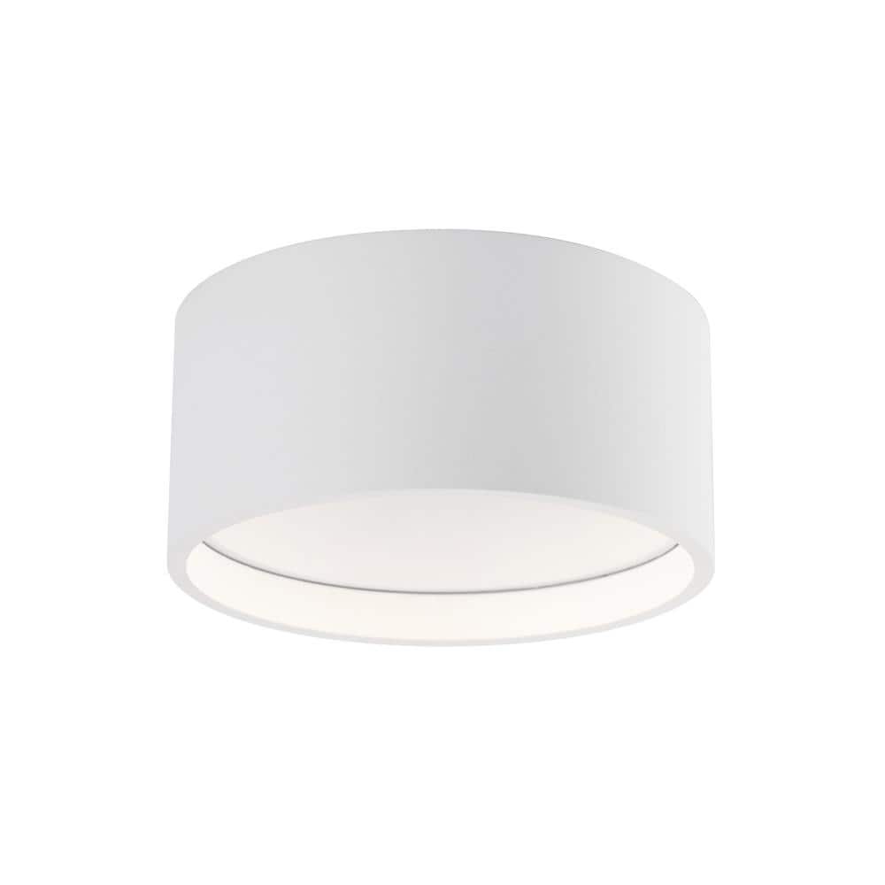 Lucci Sleek White Aluminum Drum LED Flush Mount