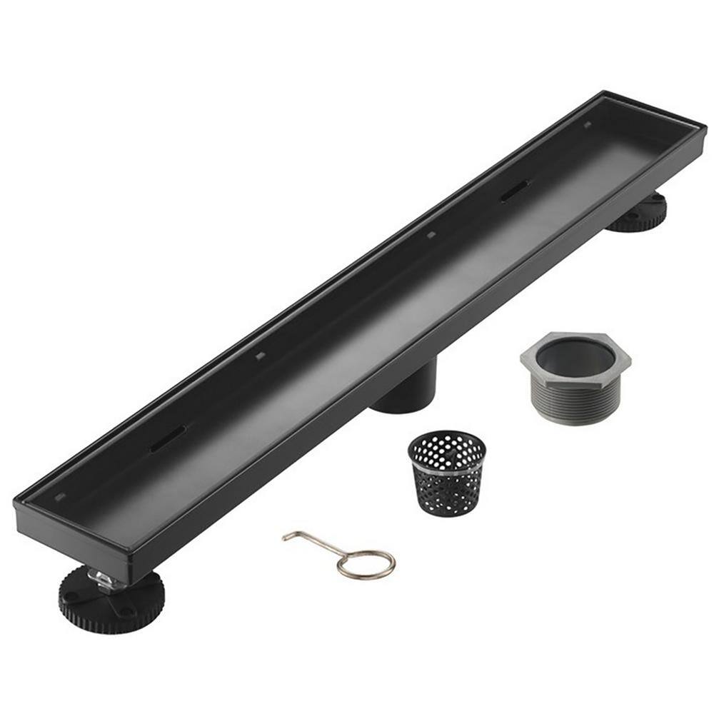 24 in. Linear Stainless Steel Shower Drain with Tile Insert, Matte Black price history on PriceWatchPro
