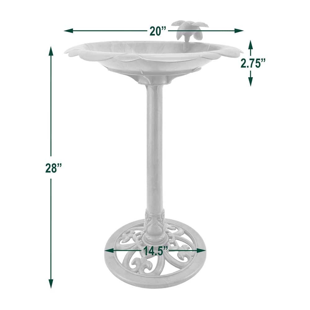 Bronze Polypropylene Decorative Birdbath with Bird Accent