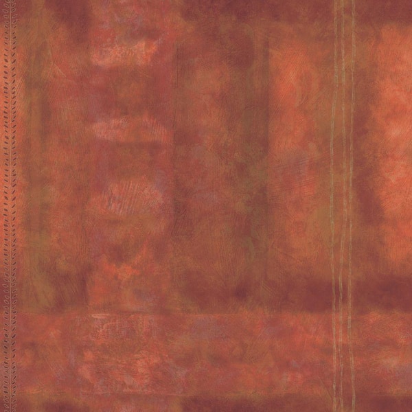 The Wallpaper Company 56 sq. ft. Orange Large Abstract Plaid Wallpaper