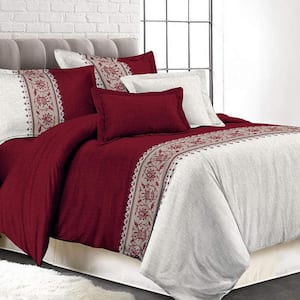 2-Pieces Red Ultra Soft 100% Microfiber Polyester Twin Comforter Set with 1 Pillow Shams