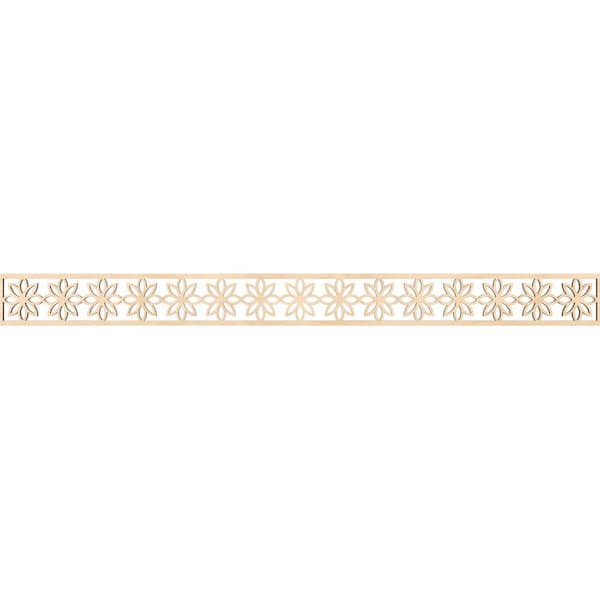 Daisy Fretwork 0.25 in. D x 46.375 in. W x 4 in. L Birch Wood Panel Moulding
