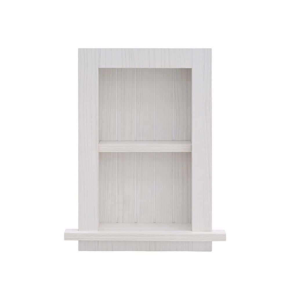 14.37 in. W x 4.8 in. D x 18.27 in. H Wood Recessed Decorative Bathroom Storage Wall Cabinet in White price history on PriceWatchPro