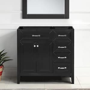 36 in. W x 18 in. D x 35 in. H Bath Vanity Cabinet without Top in Black