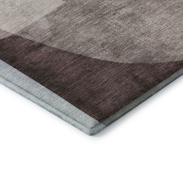 Mayfield Premium Machine Washable Abstract AMF2058 Brown 5 ft. x 7 ft. 6 in. Area Rug