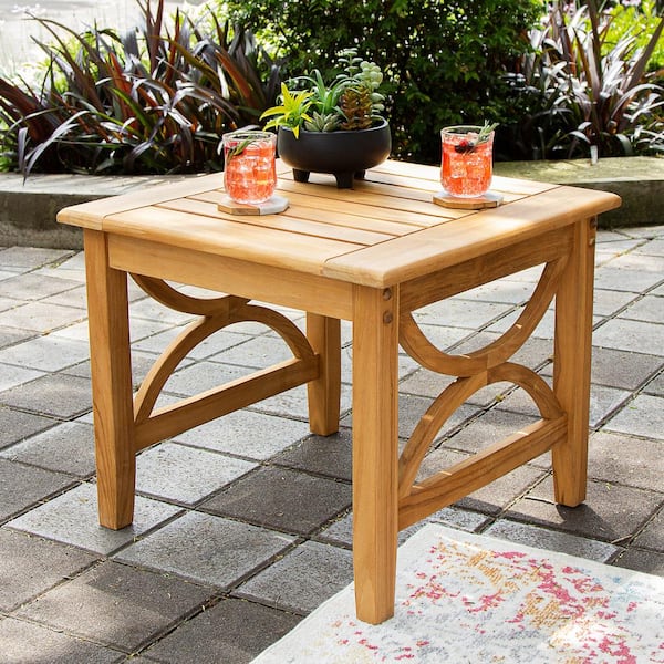 Cambridge Casual Cambridge Casual Abbington Natural Teak Wood Outdoor Side Table