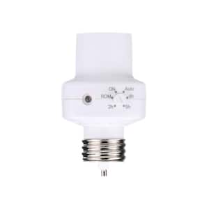 2-5-8 Hour Photocell Control Light Socket Timer, White