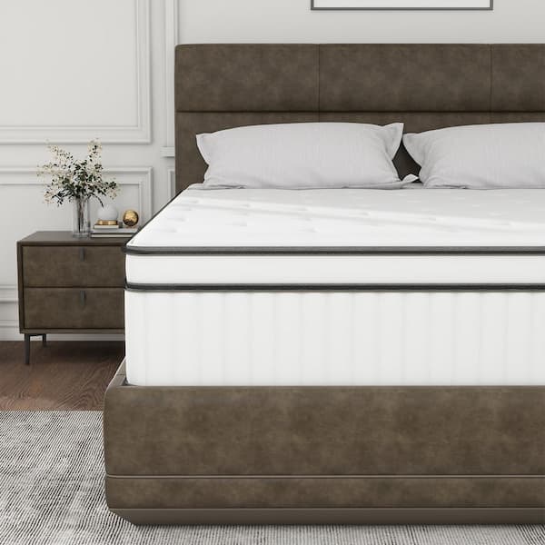 WONDER COMFORT Queen Medium Firm Cool Gel Memory Foam Hybrid Mattress 14 in. Bed-in-a-Box Mattress with Pocketed Coils