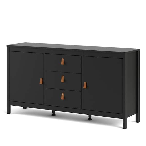 Tvilum Madrid Black Matte Sideboard with 2-Doors and 3-Drawers