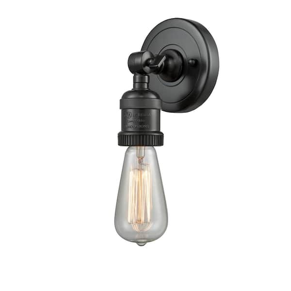 Innovations Bare Bulb 4.5 in. 1-Light Matte Black Wall Sconce