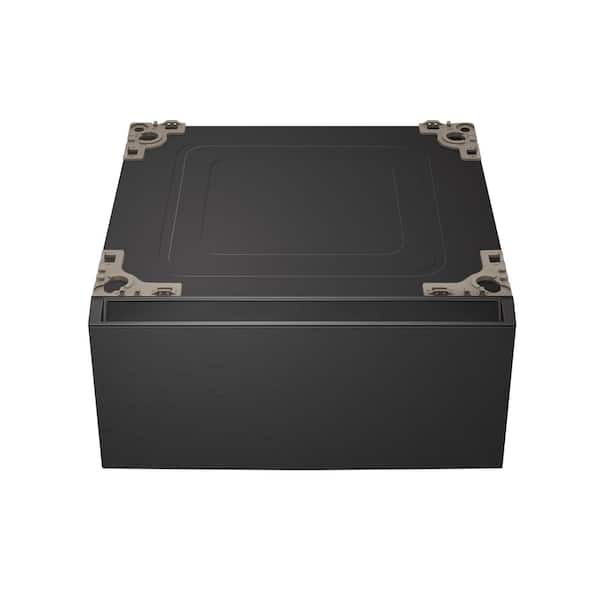 29 in. Laundry Pedestal in Brushed Black Steel with Storage Drawer