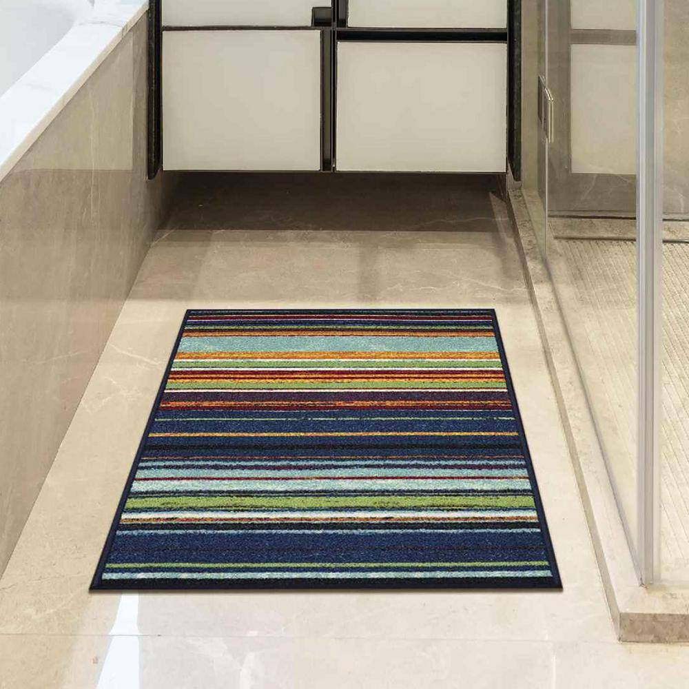 Multicolor Synthetic Non-Slip 27" x 36" Area Rug