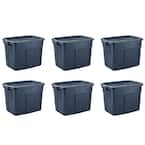 Roughneck 18 Gal. Rugged Stackable Storage Tote Container (6-Pack)