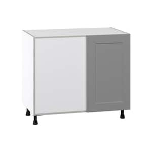 Bristol Painted Slate Gray Shaker Assembled Blind Base Kitchen Cabinet Left Opening (39 in. W x 34.5 in. H x 24 in. D)