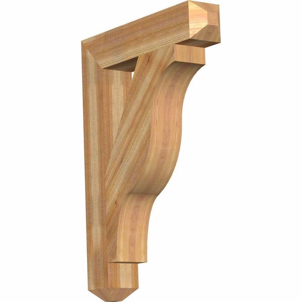 Ekena Millwork 6 in. x 44 in. x 32 in. Western Red Cedar Funston Craftsman Rough Sawn Bracket