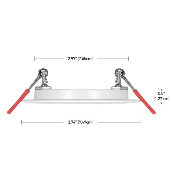 4-Pack 3 in. Slimline Integrated LED Soft White Color Temperature Dimmable Canless Recessed Light Kit, White