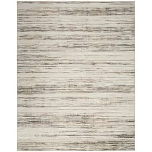Serenity Home Ivory Beige 5 ft. x 7 ft. Abstract Contemporary Area Rug