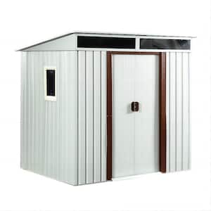 6 ft. x 5 ft. Outdoor Grey Metal Storage Shed with Metal Floor Base and Window (30 sq. ft.)