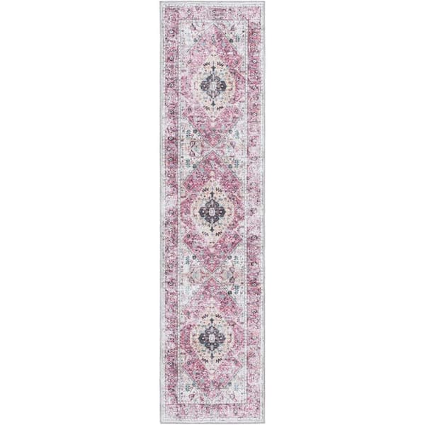Unique Loom Yara Yash Light Coral Pink 2 ft. x 8 ft. Area Rug