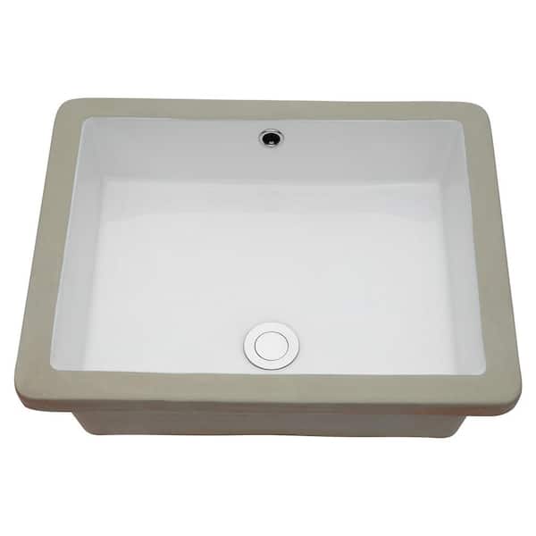 20 in. x 15.5 in. Drop-In Ceramic Bathroom Sink in White with Overflow Durable Construction