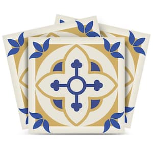 Gold, Blue, Yellow and White SB55 4 in. x 4 in. Vinyl Peel and Stick Tile (24 Tiles, 2.67 sq. ft./Pack)