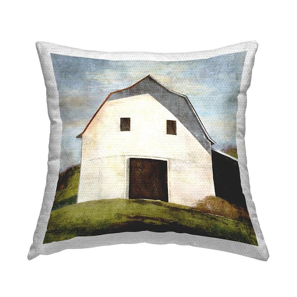 Stupell Industries White Barn Landscape Outdoor Printed Throw Pillow by Suzanne Nicoll