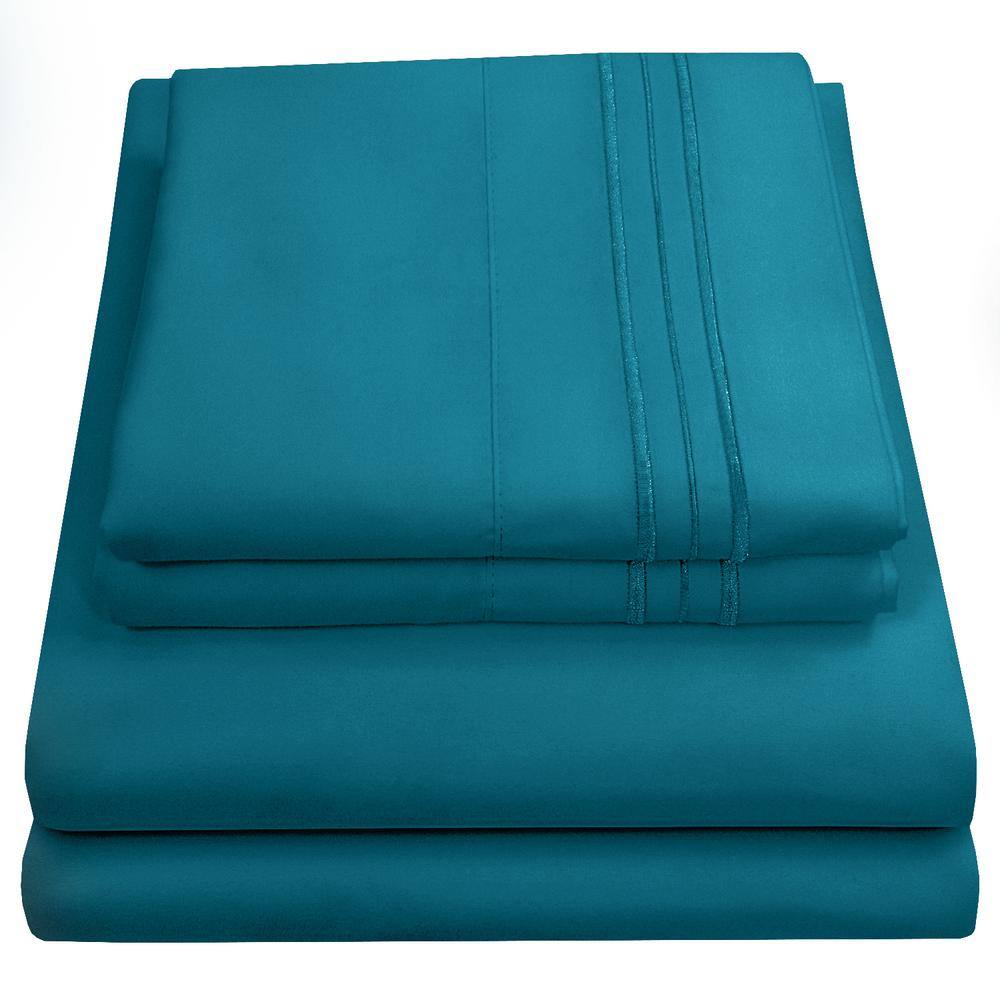 Teal Full Size Deep Pocket Microfiber Sheet Set